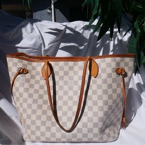 Authentic Louis Vuitton Neverfull MM Damier azure